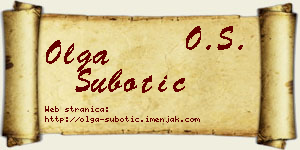 Olga Subotić vizit kartica